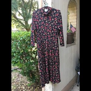 Vintage LL Bean Floral Long Sleeve Dress